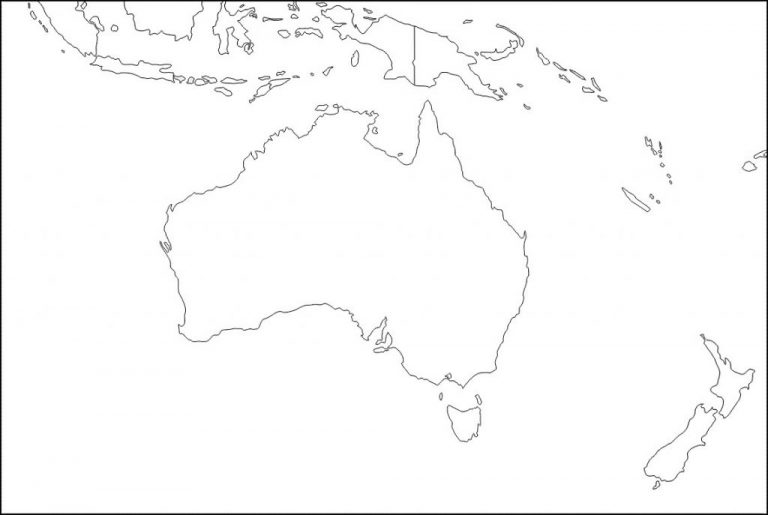 Mapa de Oceanía político físico y mudo Descargar e Imprimir Mapas