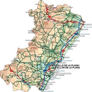 Mapa de Castellón Provincia Municipios Turístico Carreteras de