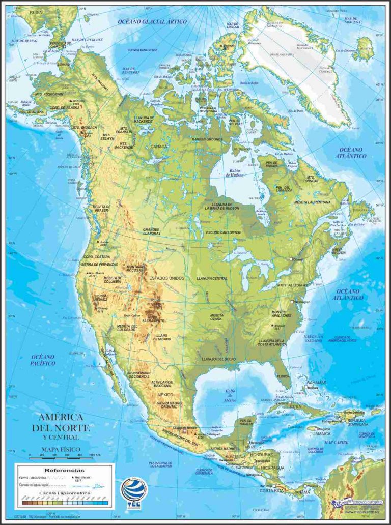 Mapa De América Del Norte Paises Y Capitales De Norteamérica Descargar E Imprimir Mapas 1909