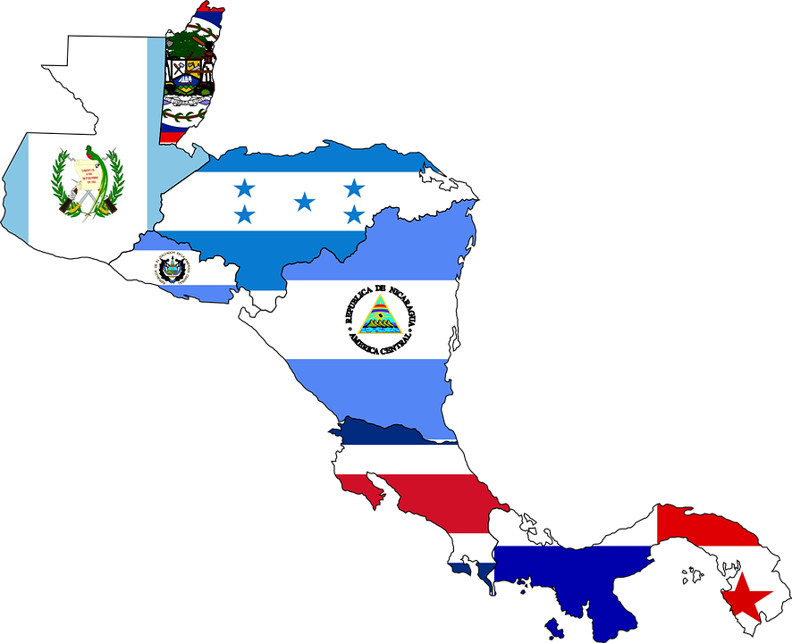 mapa de américa central paises y capitales de centroamérica