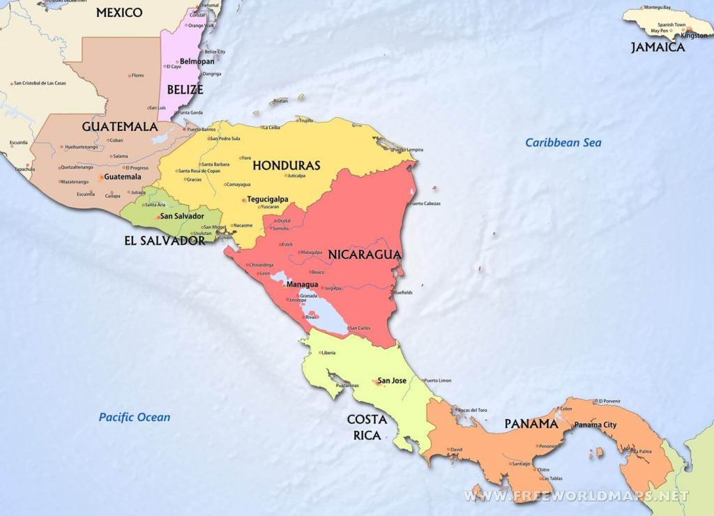 Central America Map Mapa Geografia America Central 6913