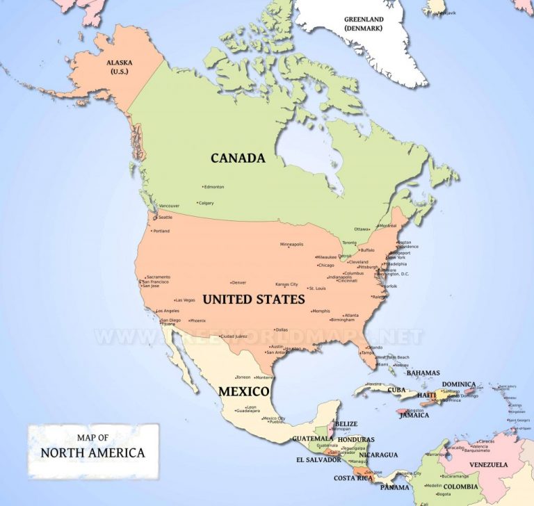 Mapa De América Del Norte Paises Y Capitales De Norteamérica Descargar E Imprimir Mapas 