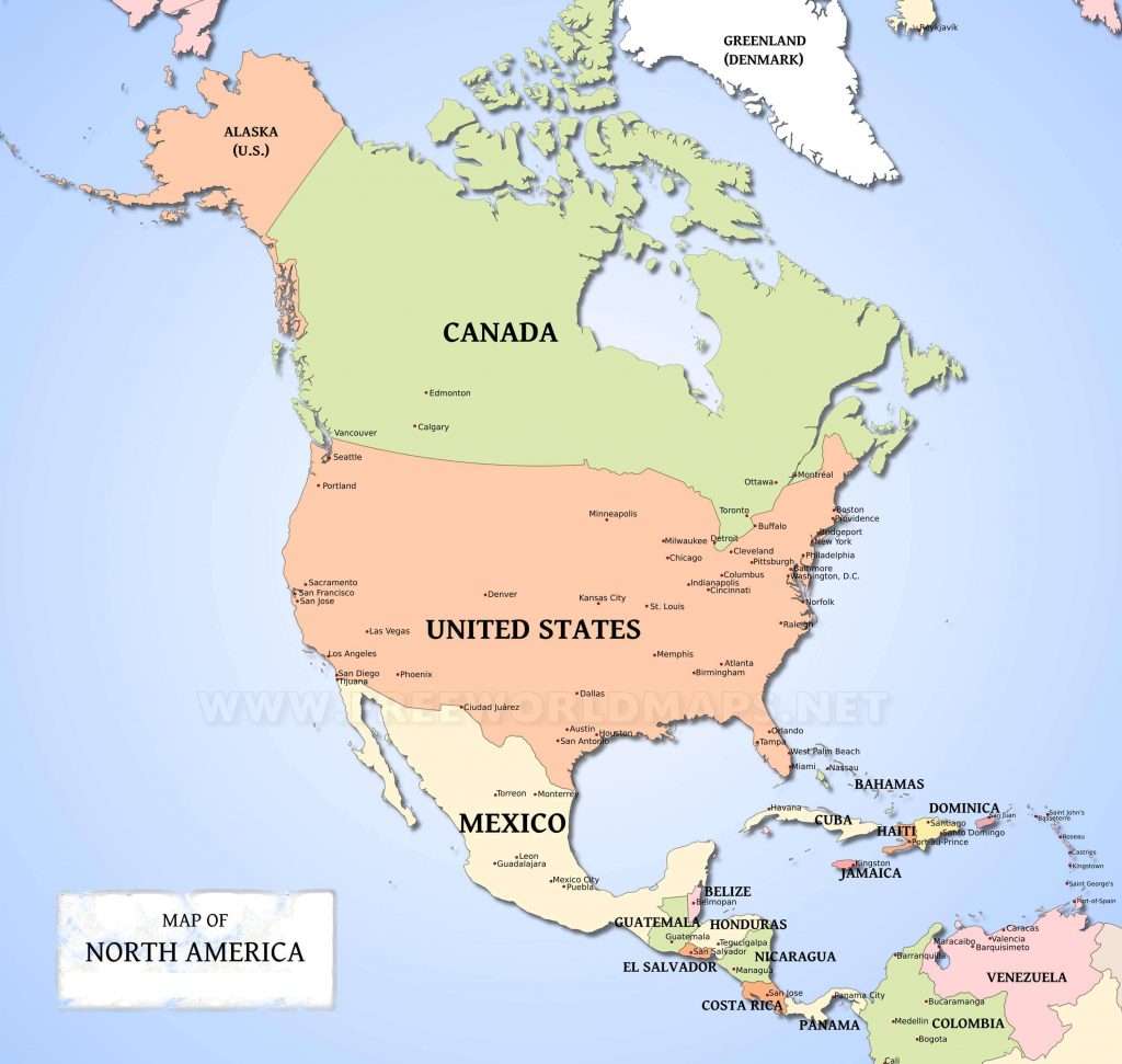 Arriba 91+ Foto Mapa Mudo Politico De America Del Norte Para Imprimir ...