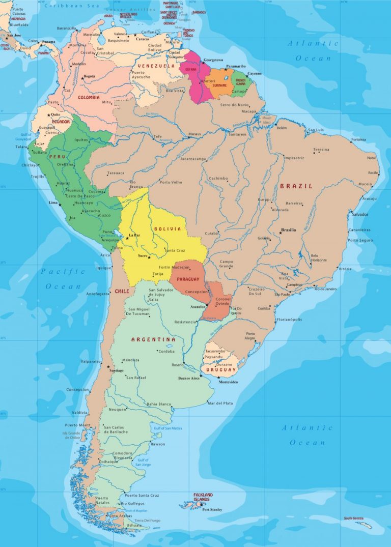 Mapa De Sur America 2890