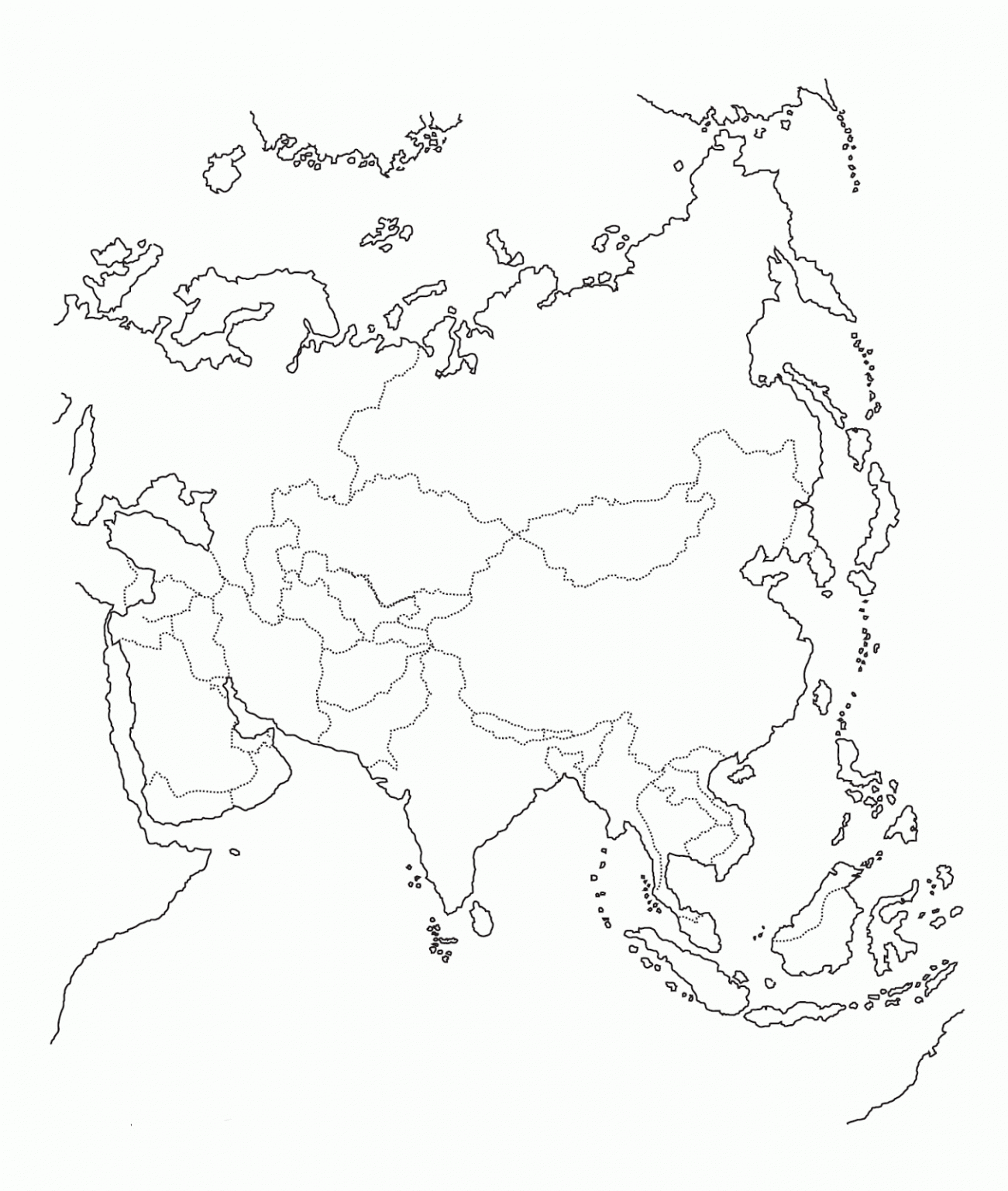 Mapa De De Asia Físico Político Y Mudo Descargar E Imprimir Mapas 0448