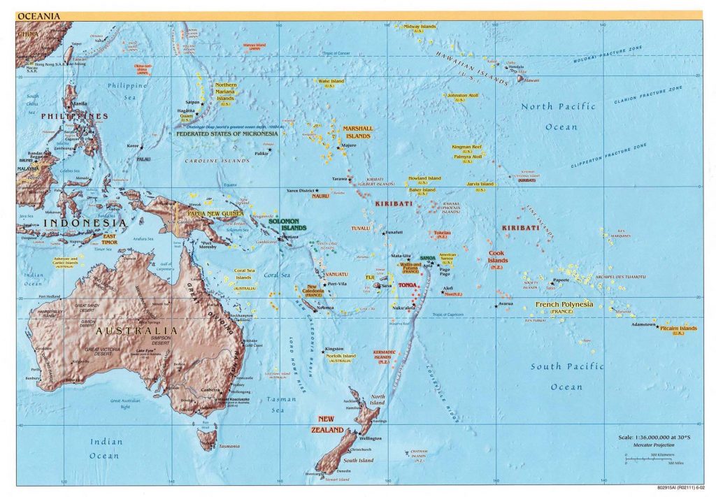 Mapa De Oceanía Político Físico Y Mudo Descargar E Imprimir Mapas 9077