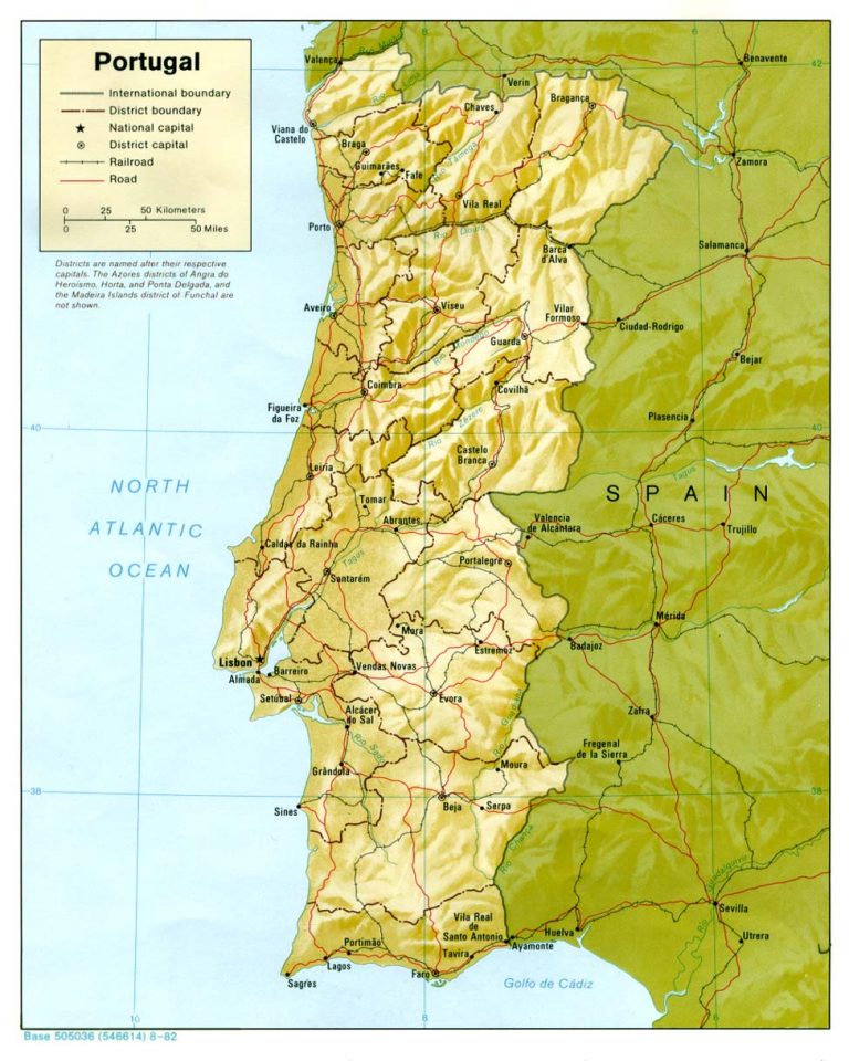 Mapa De Portugal Con Ciudades Y Distritos Descargar E Imprimir Mapas 5870