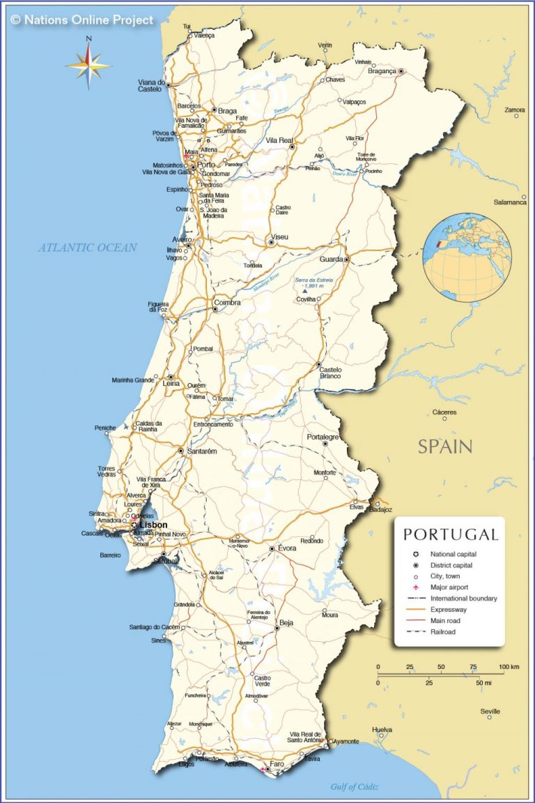 Mapa De Portugal Con Ciudades Y Distritos Descargar E Imprimir Mapas 6128