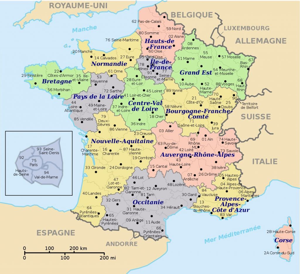 Mapa De Francia Con Regiones Y Departamentos Mapas De Francia Para Descargar E Imprimir 1563
