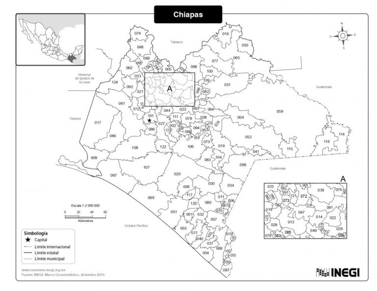 Mapa De Chiapas Con Municipios | Estado De Chiapas México | Mapas.top