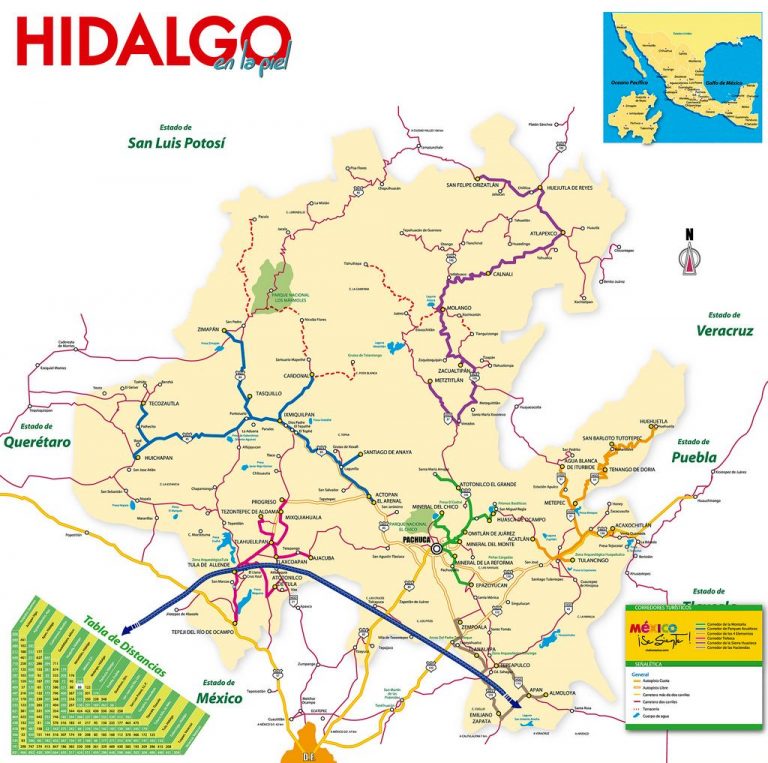 Mapa De Hidalgo Con Municipios Estado De Hidalgo México Mapastop 