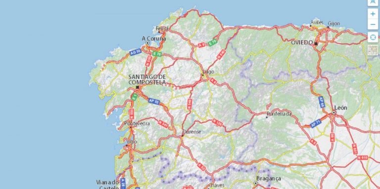 Mapa De Galicia Provincias Municipios Turístico Y Carreteras De Galicia España 1731