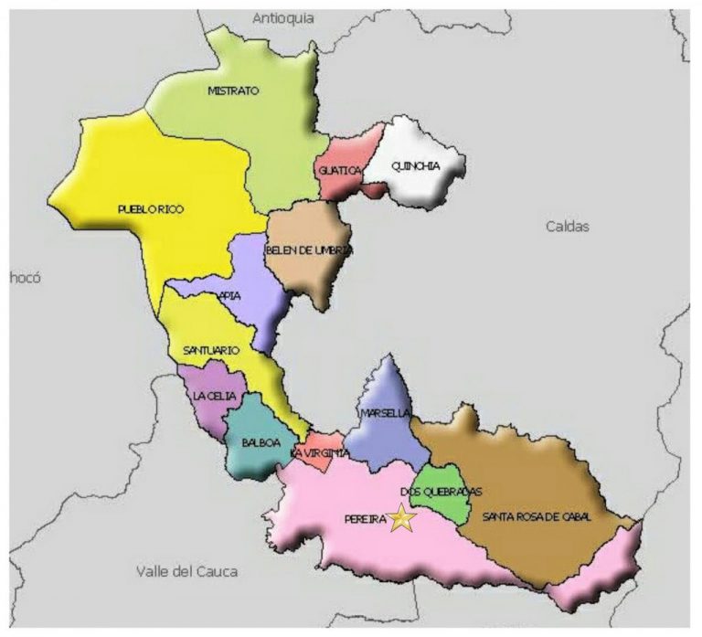 Mapa De Risaralda Con Municipios Departamento De Colombia Para Descargar E Imprimir 9751