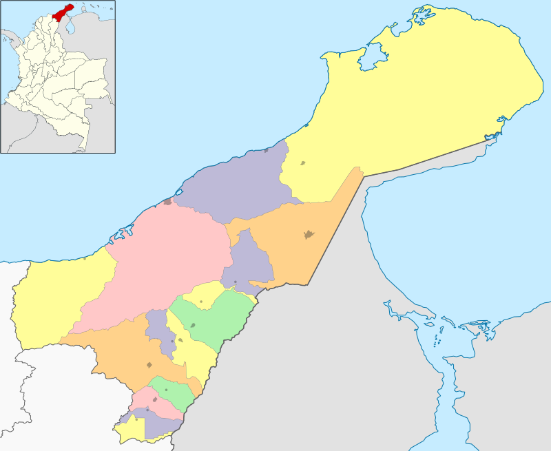 Mapa De La Guajira Con Municipios Departamento De Colombia Para Descargar E Imprimir 